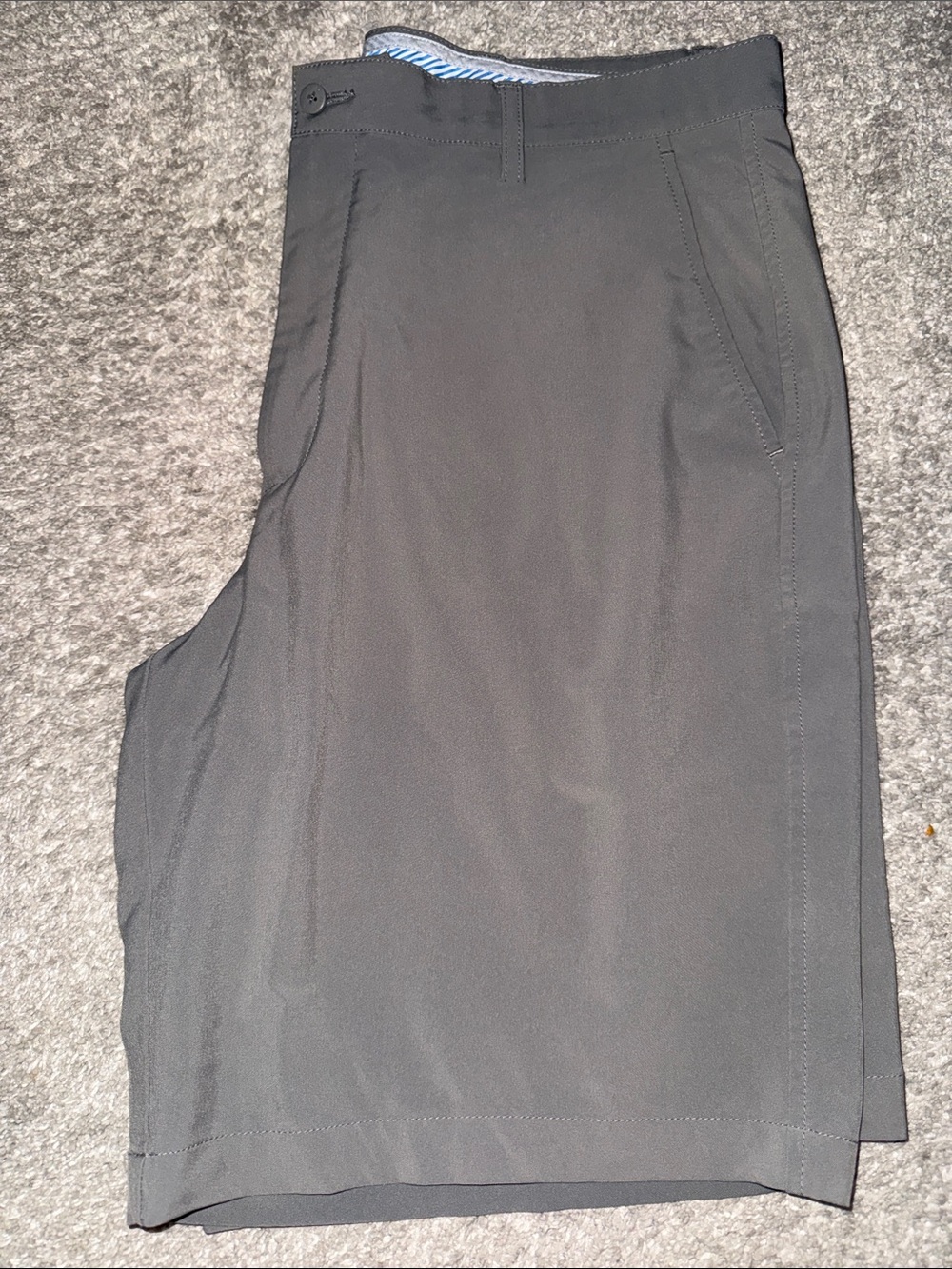 FootJoy Black Flat Front Golf Shorts with Subtle Stripe Waistband
